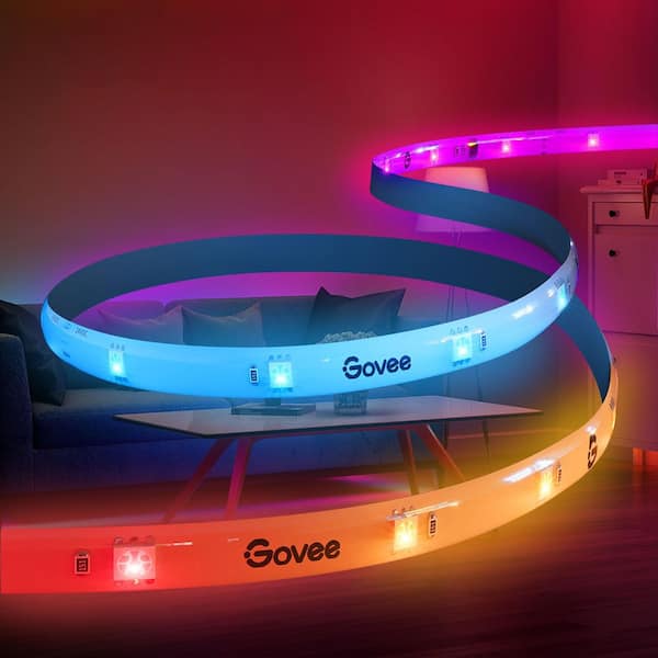 Govee RGBIC Permanent 50 ft. Outdoor Smart Plug-In Color Changing White  Tape LED String Light with IP65 Waterproof Housing H705BAD1 - The Home Depot