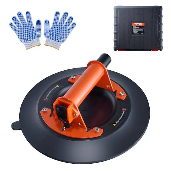 VEVOR Glass Suction Cup 10 in. Heavy Duty Industrial Vacuum Suction Cup 990 lbs. Load Capacity with Steel Handle and Carry Box