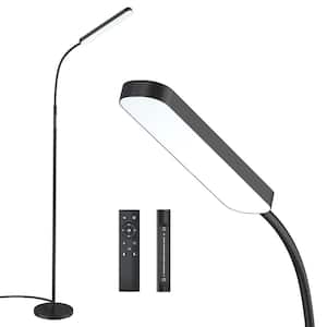 69 in. Black Touch Dimmable Gooseneck LED Standard Floor Lamp