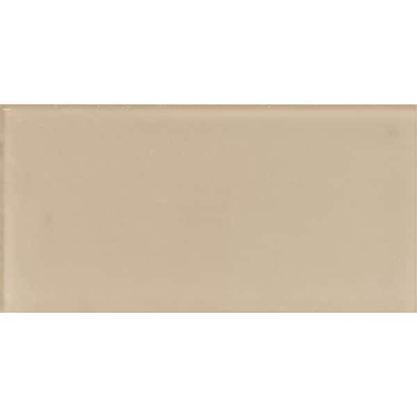 Apollo Tile Beige 3 in. x 6 in. Matte Glass Mosaic Tile Sample (0.12 sq. ft./Piece)