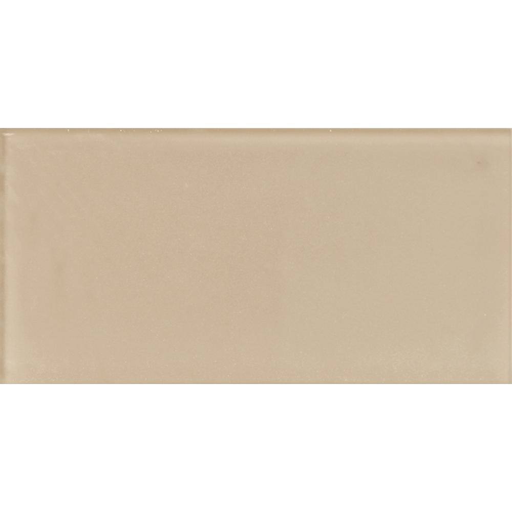 Beige 3" x 6" Matte Glass Subway Tile