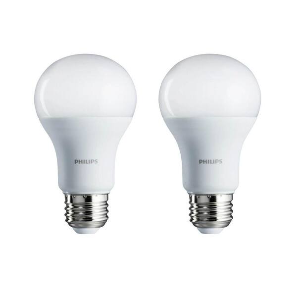 Philips 100-Watt Equivalent A19 Non-Dimmable Energy Saving LED Light Bulb Daylight (5000K) (2-Pack)