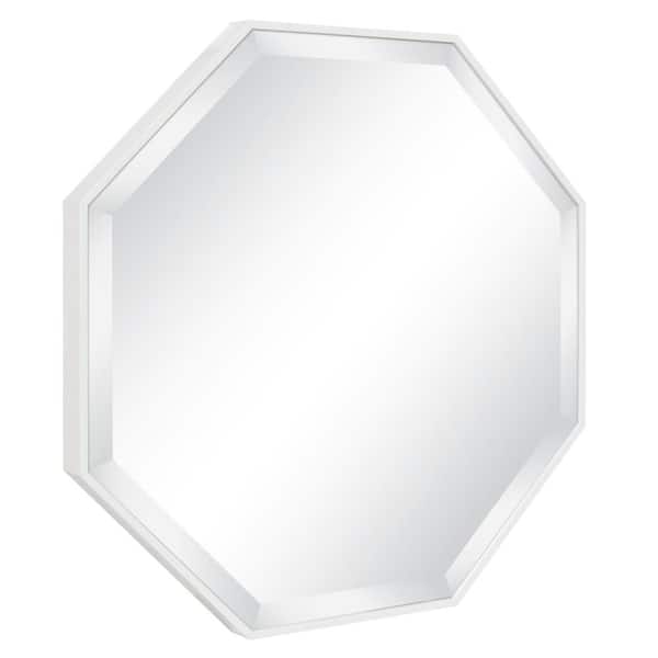 Kate and Laurel Medium Novelty White Beveled Glass Contemporary Mirror (24.75 in. H x 24.75 in. W)