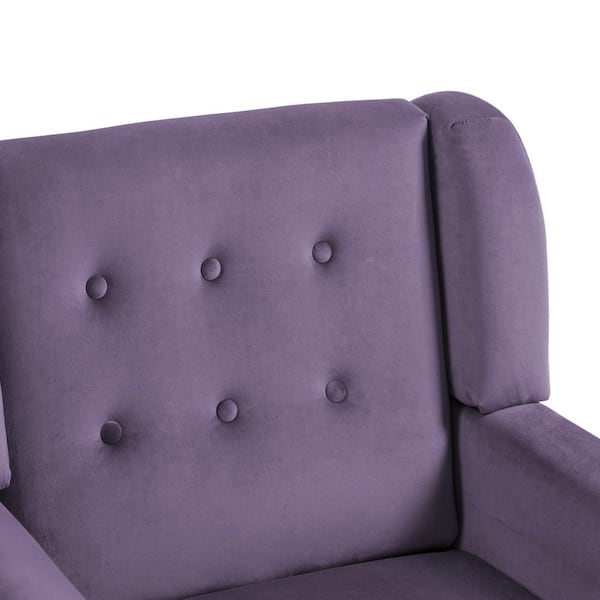 Uixe Purple Velvet Upholstery Arm Chair (Set of 1) SF0003-PE-VT