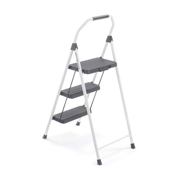 Gorilla Ladders - 3-Step Compact Steel Step Stool with 225 lb. Load Capacity Type II Duty Rating (8ft. Reach Height)