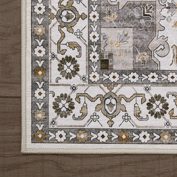 Florence Chenille Taupe 2 ft. x 5 ft. Woven Oriental Polyester Area Rug