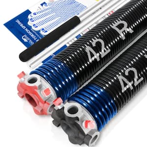 0.262 in. Wire x 2 in. x 42 in. L Electrophoresis Garage Door Torsion Springs in Blue Left and Right with Winding Bars