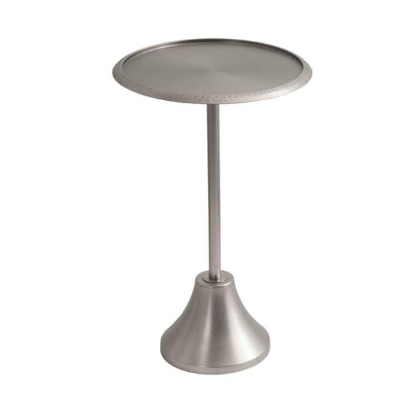 Sanzo 15.00 in. Silver Round Metal End Table