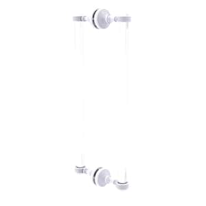 Pacific Grove 18 in. Back to Back Shower Door Pull with Groovy Accents in Matte White