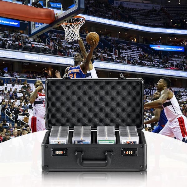 graded card shoe box SKYSHALO Graded Card Storage Box, 4-Slots, Black, Graded Sports Cards  Holder Carrying Case with Coded Lock Foam Dividers FJKSNHMMS108T371IV0-S319