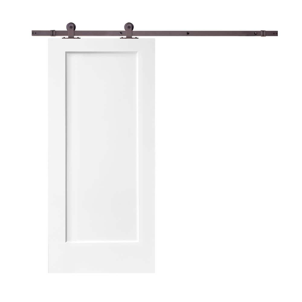 CALHOME 36 in. x 80 in. White Primed Composite MDF 1 Panel Interior ...