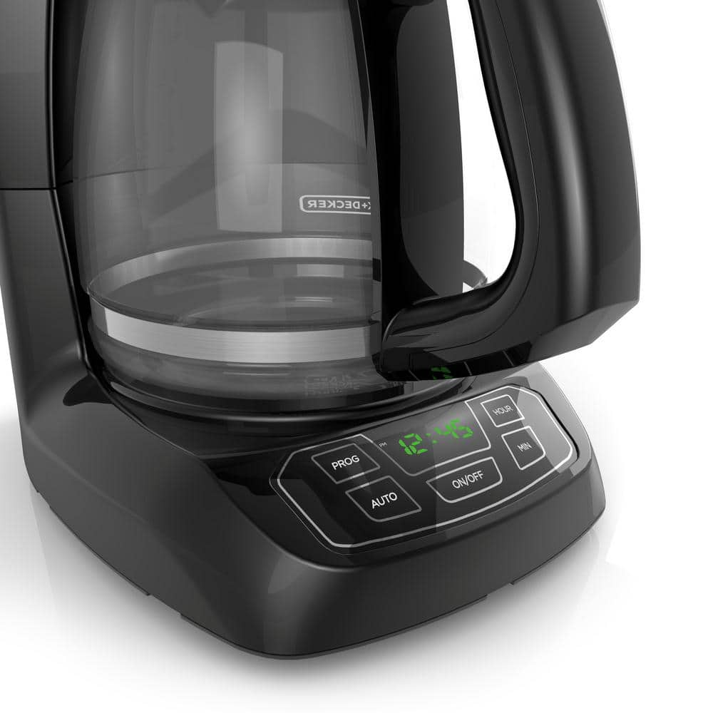 Black Programmable 12-Cup Drip Coffee Maker with Digital Controls