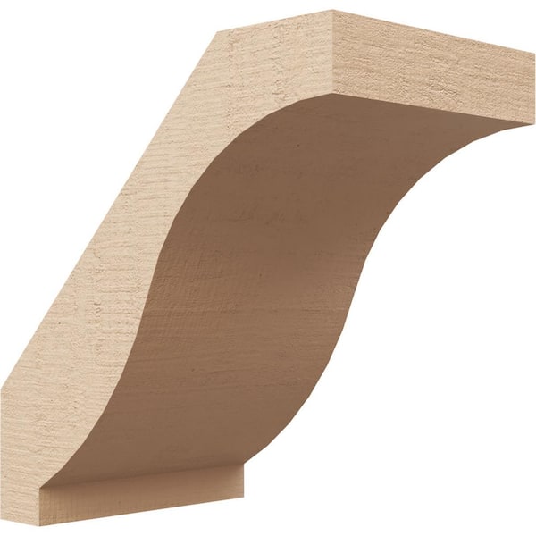Ekena Millwork 5 in. x 8 in. x 8 in. Baker Rough Cedar Woodgrain Timberthane Polyurethane Knee Brace, Primed