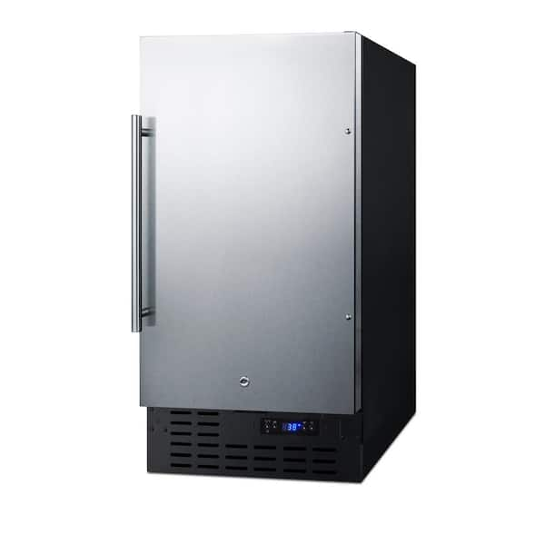 Summit Stainless Steel Compact Refrigerator/Freezer Pair with FF1843BCSS 18  Inch Compact Refrigerator (Stainless Steel Cabinet) and SCFF1842CSS 18 Inch Compact  Freezer (Stainless Steel Cabinet)