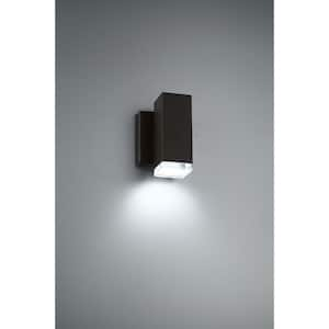 Block 6 in. Black Integrated LED Outdoor Wall Sconce in 3000K