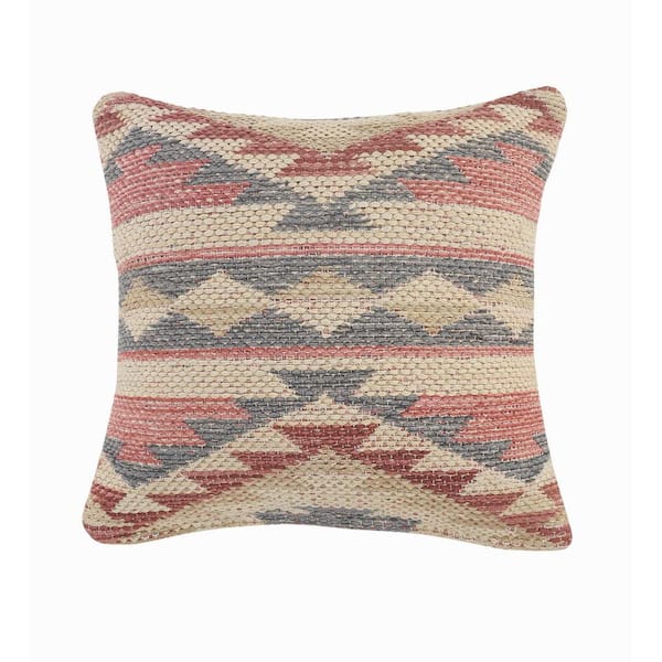Unbranded Eclectic Multi-color Southwest Cozy Polyfill 18 in. x 18 in. Indoor Throw Pillow
