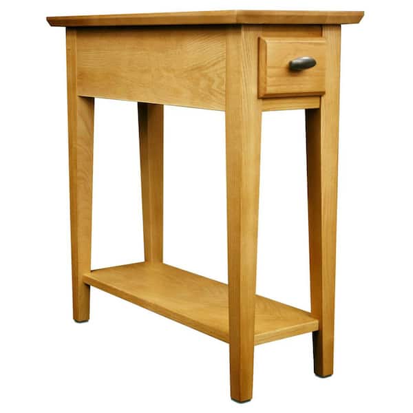 24 in. W One Drawer Narrow Side Rectangle Table with Shelf, Desert Sand, Wooden Top