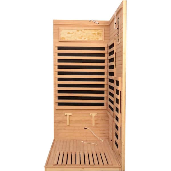 Spygo Moray 1-Person Indoor Okoume Wood Far-Infrared Sauna with 7