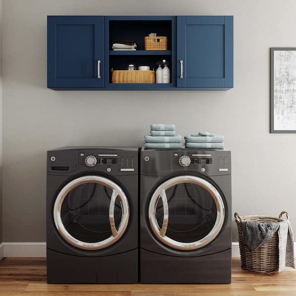 Richmond Valencia Blue Plywood Shaker Stock Ready to Assemble Wall Kitchen Cabinet Sft Cls 60 in W x 12 in D x 23 in H