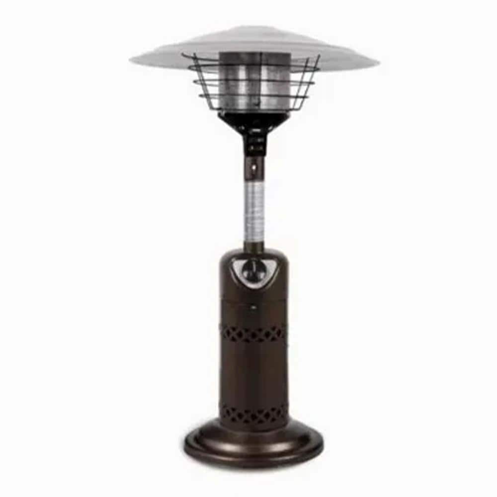 10000 BTU Black/Silver Gas Tabletop Patio Heater Holds 1 lb. Propane Tank