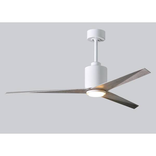 Atlas Eliza 56 in. LED Indoor/Outdoor Damp Gloss White Ceiling Fan with Light with Remote Control, Wall Control