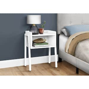 18.5 in. White Rectangle MDF End Table