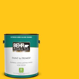 1 gal. #P300-7 Unmellow Yellow Semi-Gloss Enamel Low Odor Interior Paint & Primer