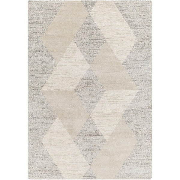 Gavic Ivory Modern Geometric 8 X 12  Area Rug