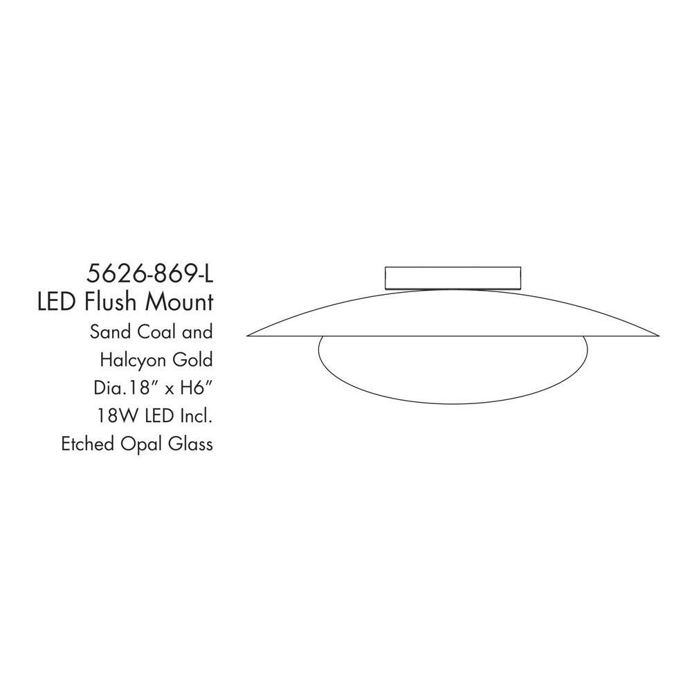 Halcyon Gold and Glass LED Flush Mount Ceiling Light