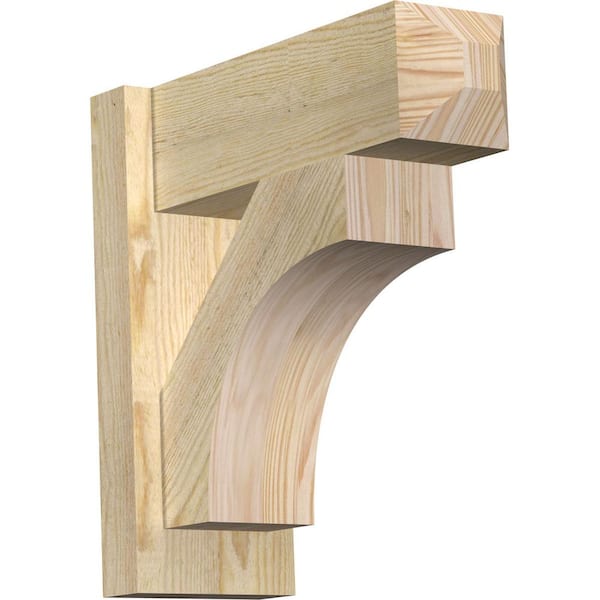 Ekena Millwork 6 in. x 16 in. x 16 in. Douglas Fir Westlake Craftsman Rough Sawn Outlooker