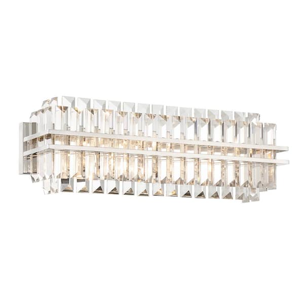 Crystorama 00633779095696, 23.5 in. Hayes 4-Light Polished Nickel Bathroom Vanity-Light