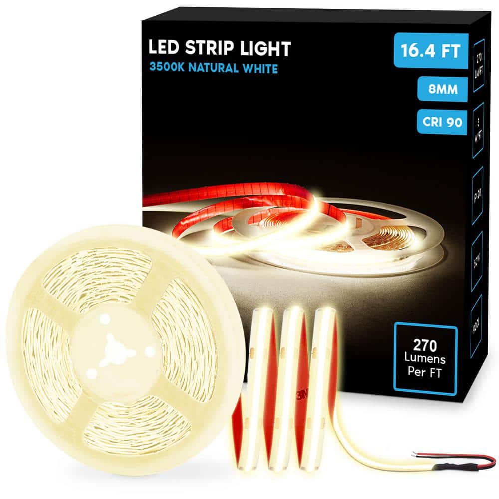 Premium 24V COB LED Strip Light, Single Color (UL-Listed) 16.4ft [IP-30]