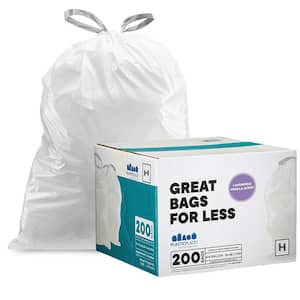 18.5 in. x 28 in. 8-9 Gal. Lavender Vanilla Scented White Can Liners in. Compatible with Simplehuman Code H (200-Count)