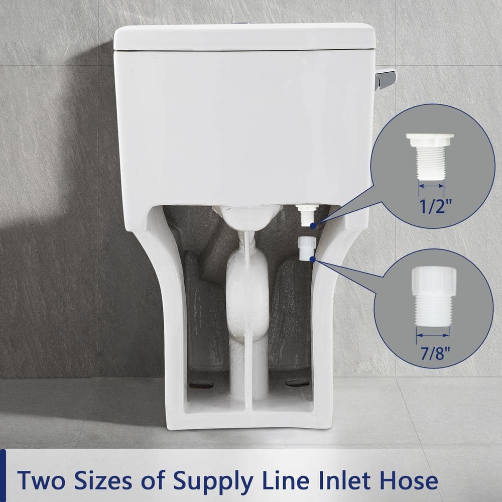 White Elongated One-Piece High Efficiency Toilet with ADA Seat