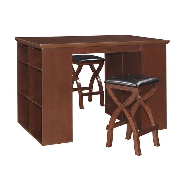 Unbranded HomeSullivan Tarantino 3-Piece Counter Height Desk with Stool Set