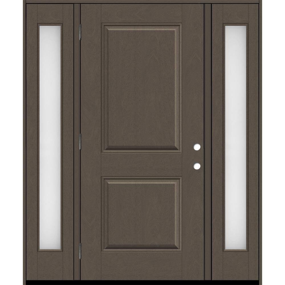 Regency 68 in. x 80 in. 2P Squaretop RHOS Ashwood Stain Mahogany Fiberglass Prehung Front Door w/Obscure14in. SLs 6-9/16 price history on PriceWatchPro