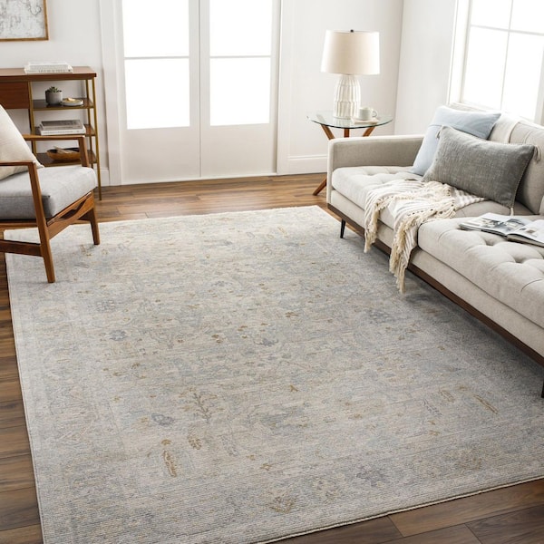 Avant Garde Medium Gray Traditional Distressed 7 ft. x 10 ft. Area Rug