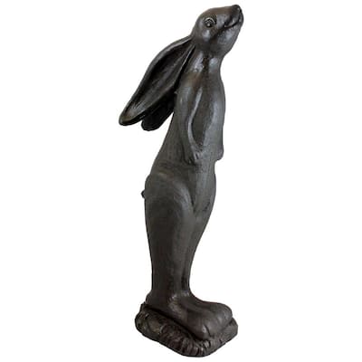 28 in. Bronze Color Whimsical Rabbit Lawn and Garden Statue