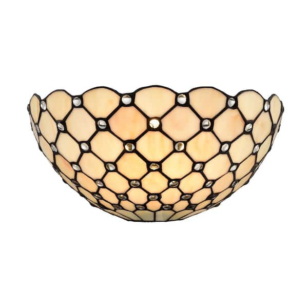 9.53 in. 1 light Black Modern Wall Sconce with Glass Shade