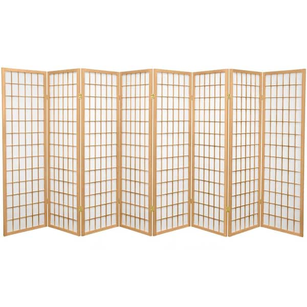 Oriental Furniture 5 ft. Natural 8-Panel Room Divider