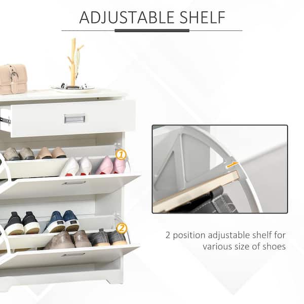 3 Drawer Shoe Cabinet, Freestanding Shoe Rack Storage Organizer