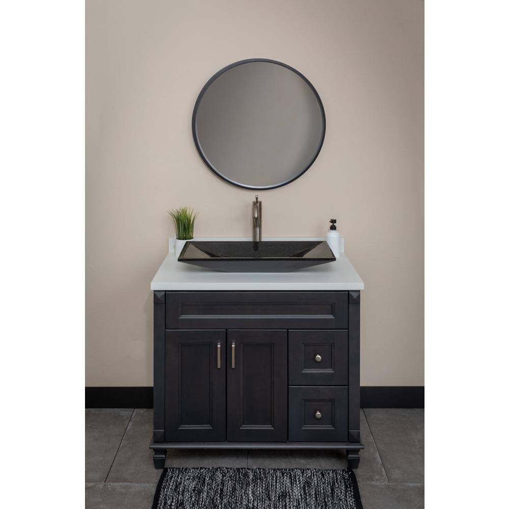 Eden 28'' Black Granite Rectangular Bathroom Sink