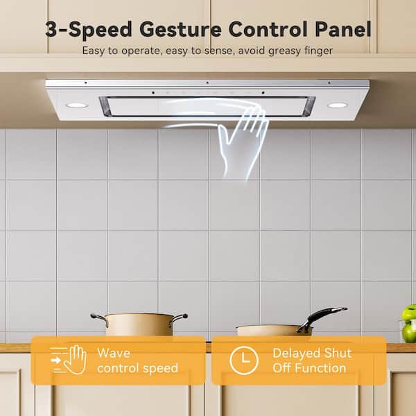 27.75 in. 900 CFM Ducted Insert Range Hood in Stainless Steel with LED Lights
