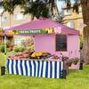 ANGELES HOME 10 ft.x 10 ft.Pink Foldable Commercial Pop-Up Canopy with Roller Bag and Banner Strip 108CKNP846PI