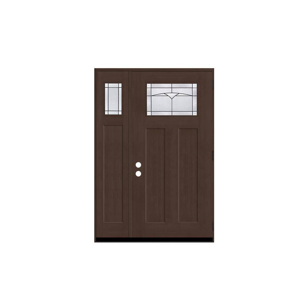 Regency 53 in. x 80 in. 1/4 TopL Horizon Glass LHOS Hickory Fir Fiberglass Prehung Front Door w/14 in.-1/4 Top SL 6-9/16 price history on PriceWatchPro
