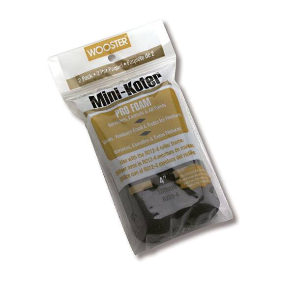 Wooster 4 in. Mini-Koter Pro Foam Rollers (2 Pack)