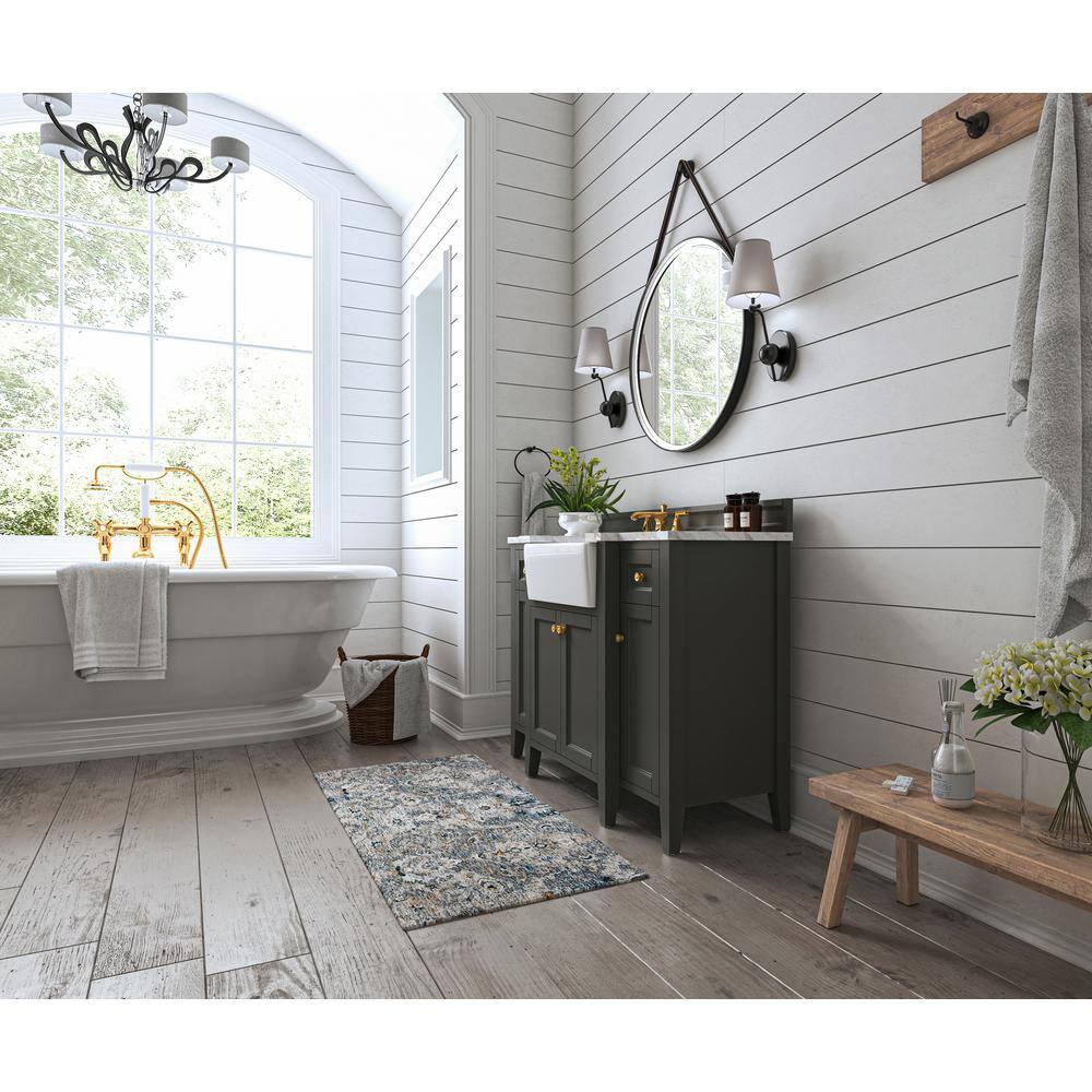 Adeline 48'' Gray Vanity with Marble Top and Gold Hardware