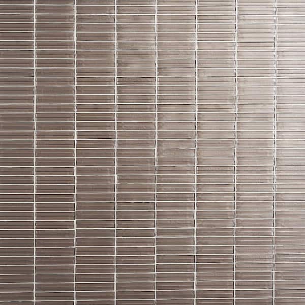 Ivy Hill Tile Tara Brown 11.61 in. x 11.73 in. Stacked Glass Mosaic Tile (0.95 Sq. Ft. / Sheet)