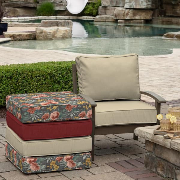 Arden Selections Outdoor Deep Seating Cushion Set, 24 x 22, Water  Repellent, Fade Resistant, Deep Seat Bottom and Back Cushion for Chair,  Sofa, and