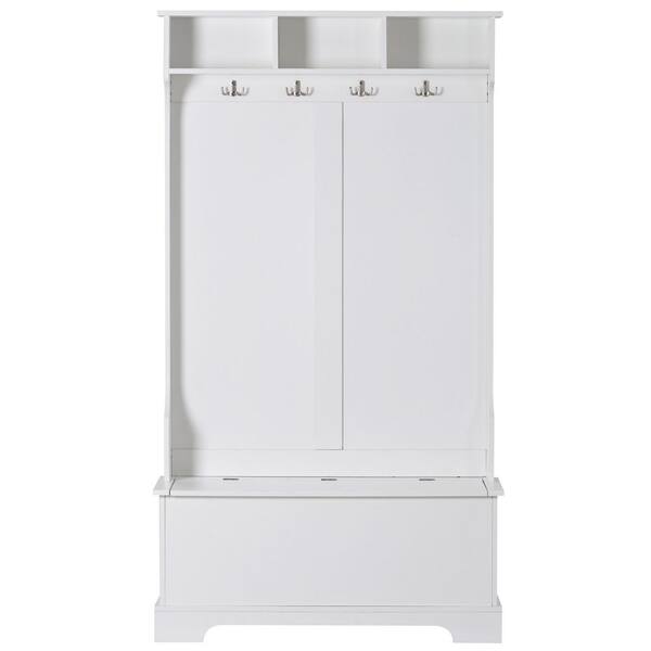 ATHMILE White Entryway Hall Tree with Storage GZB2W20222548 The Home Depot